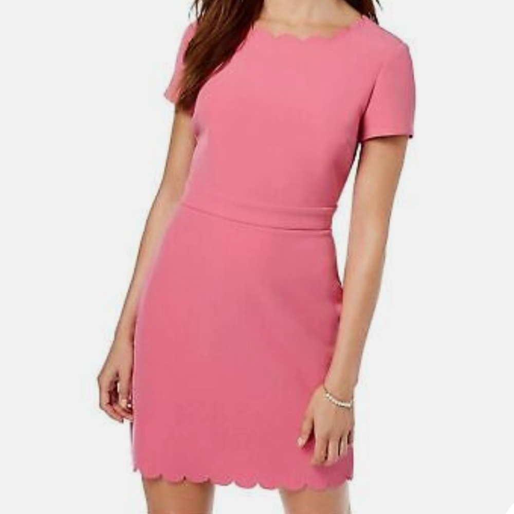 MAISON JULES Pink Scalloped Dress